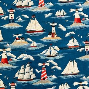 Deadstock Vintage 13 colonies Nautical Themed Fabric